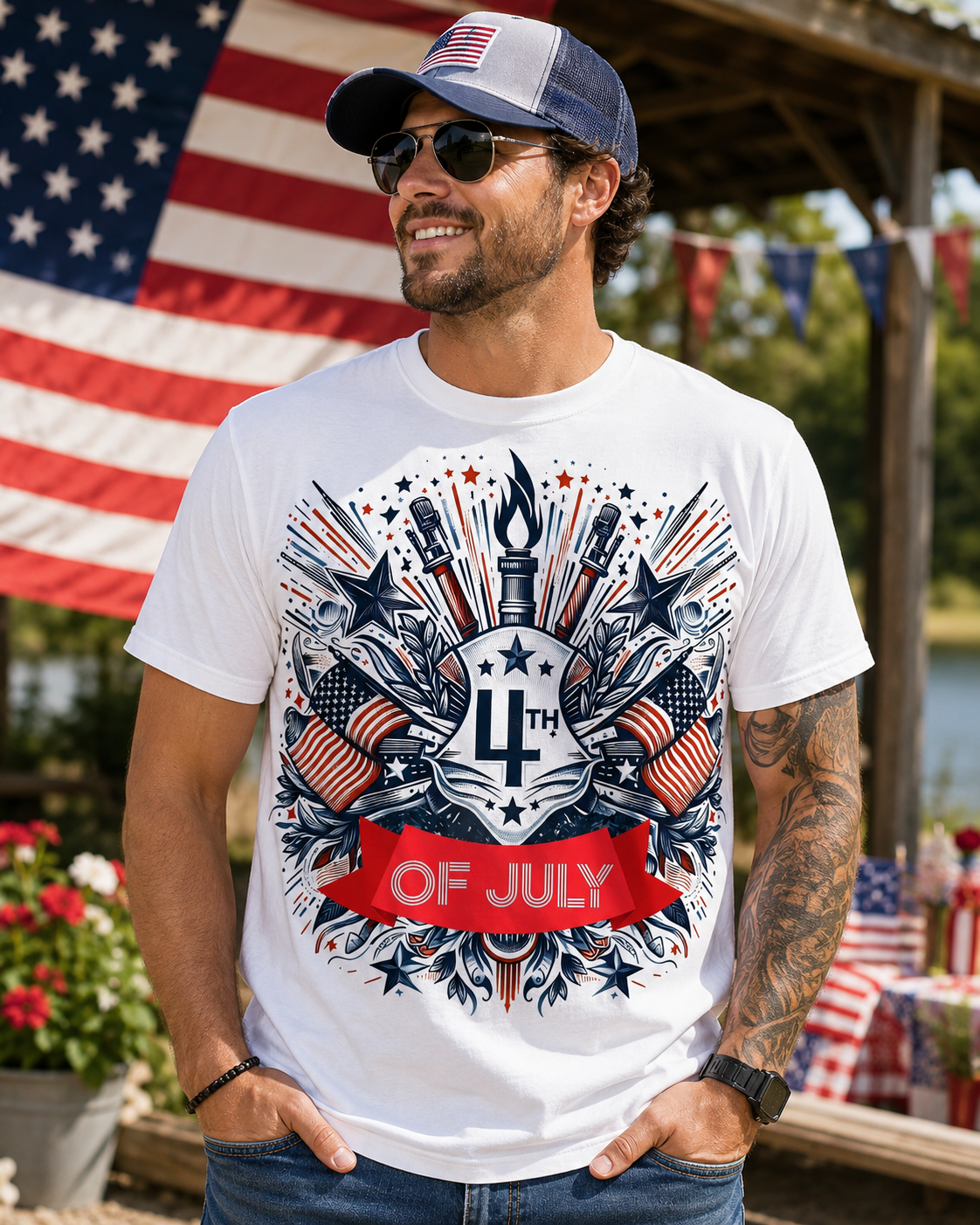 4th of July Patriotic American Flag Independence Day