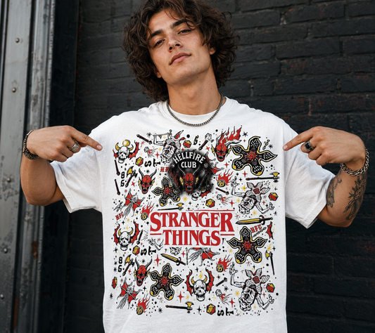 Edgy streetwear with Stranger Things vibe