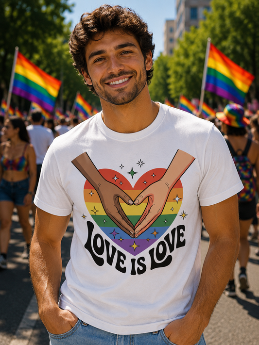 Smiling man at Pride celebration